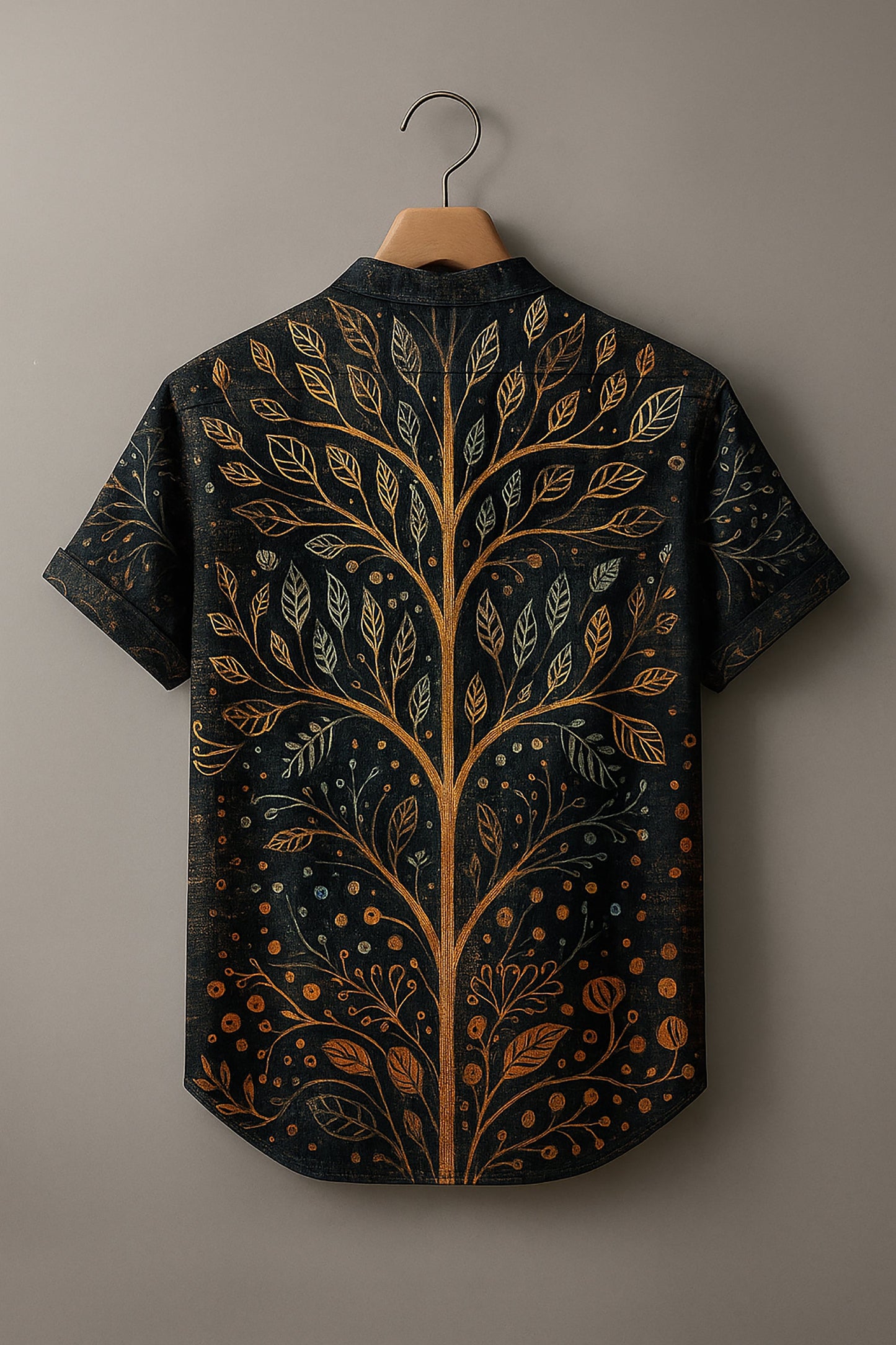 Men's Ethnic Totem Tree Of Life Art Linen Blend Comfy Shirt