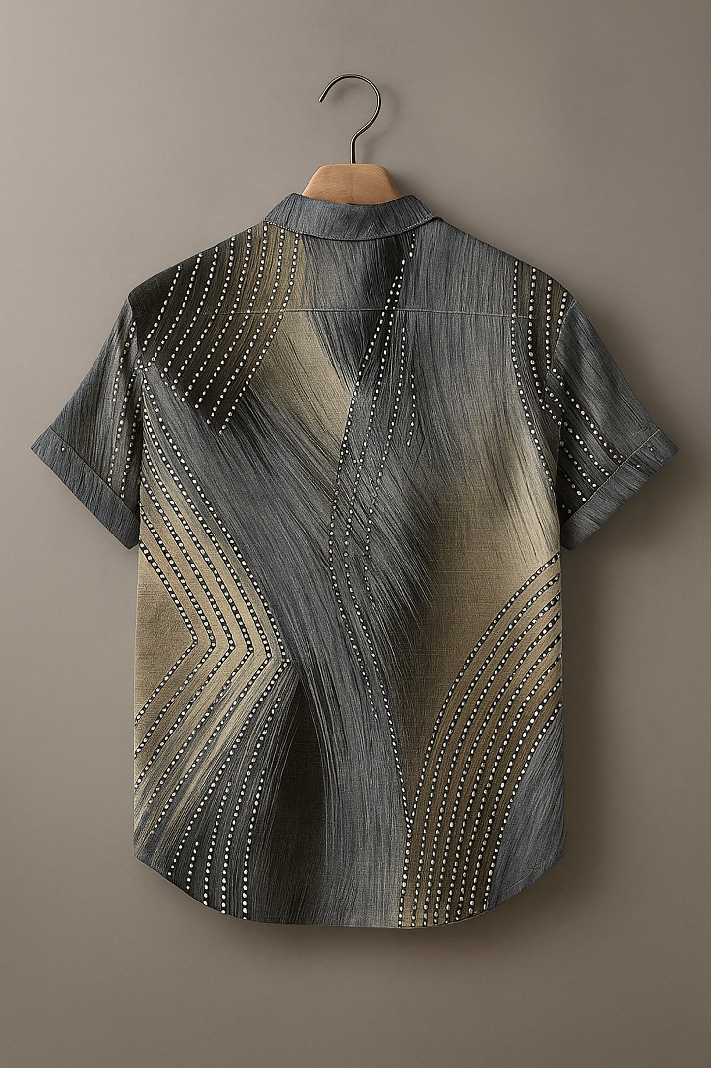 Gradient Stripes Art Print Casual 100% Cotton Shirt