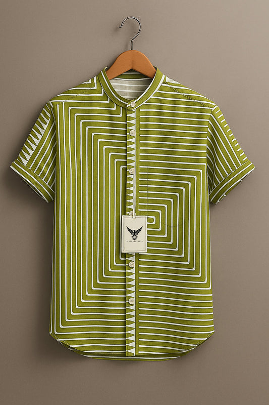 Abstract Digital Art Painting Vintage Print Casual 100% Cotton Shirt