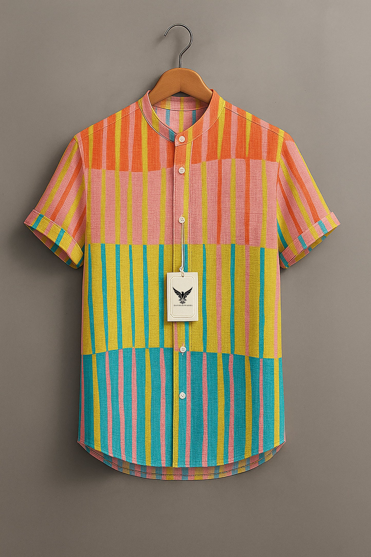 Men's Abstract Geometric Pattern Art Print Casual 100% Cotton Shirt